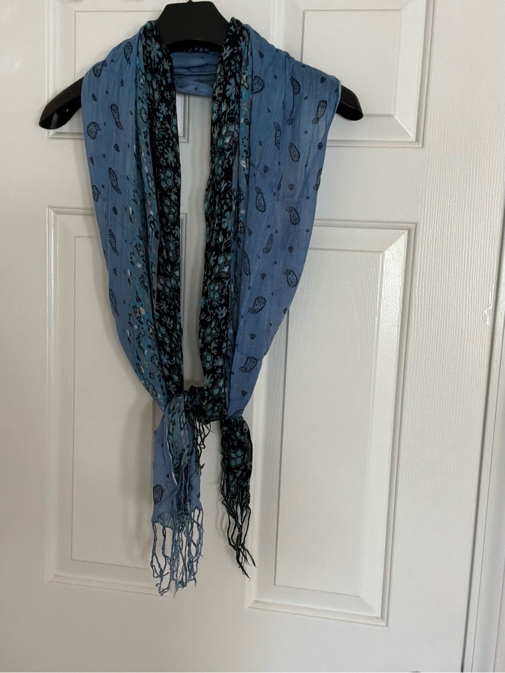 Light Blue Paisley Infinity Scarf - Unbranded